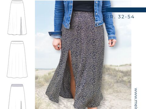 Rock mit Schlitz für Damen – Schnittmuster Gr. 32-52 - Denia #170