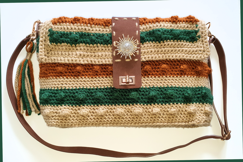 Boho-Struktur-Tasche – Stilvolle Umhängetasche (Häkelanleitung)