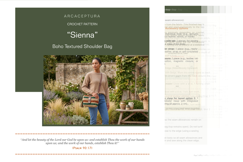 Boho Textured Crossbody Bag "Sienna" (Crochet Pattern)