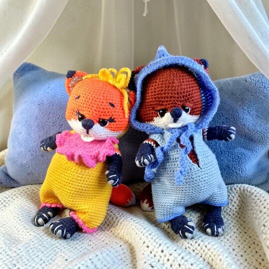 Crochet Fox Doll Amigurumi Pattern PDF, Woodland Fox Couple, Dress Up Doll