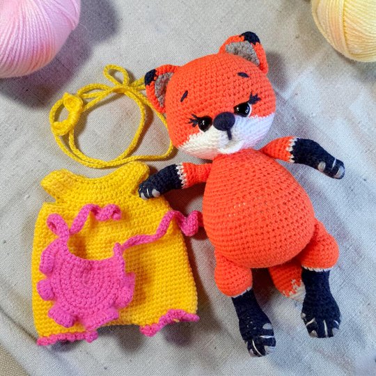 Crochet Fox Doll Amigurumi Pattern PDF, Woodland Fox Couple, Dress Up Doll