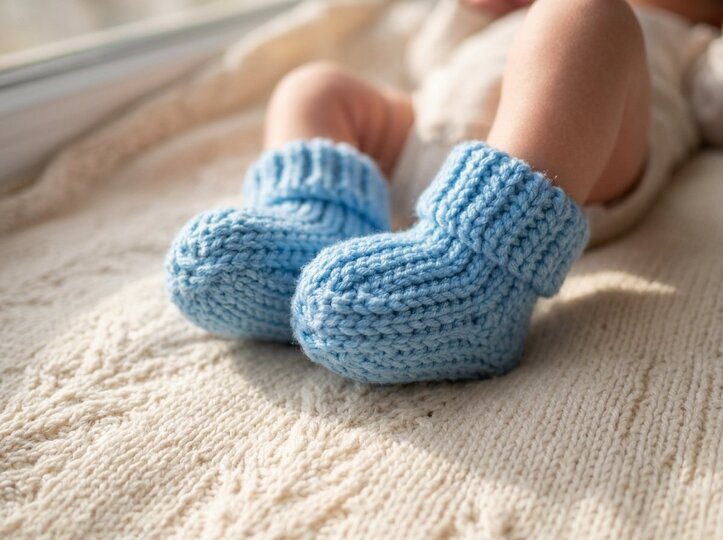 Crochet Pattern Baby Socks "Sky Blue" – Newborn Booties