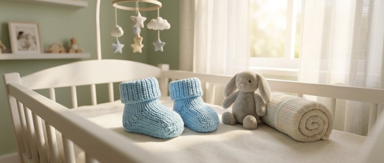 Crochet Pattern Baby Socks "Sky Blue" – Newborn Booties