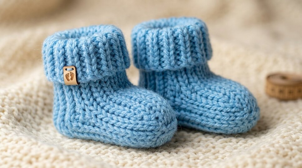 Crochet Pattern Baby Socks "Sky Blue" – Newborn Booties