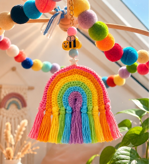 Kleiner Regenbogen – Anhänger mit Fransen | Häkelanleitung deutsch/ english