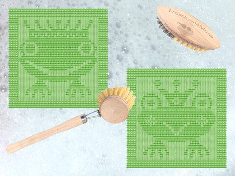 märchenhafte Spültücher Frosch Motiv „Königin Gründella & König Gründello“