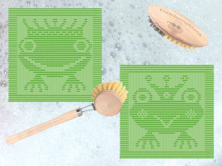 märchenhafte Spültücher Frosch Motiv „Königin Gründella & König Gründello“