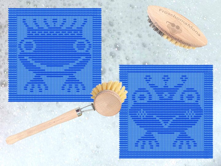 märchenhafte Spültücher Frosch Motiv „Königin Gründella & König Gründello“