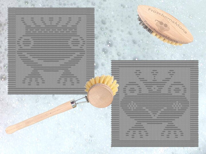 märchenhafte Spültücher Frosch Motiv „Königin Gründella & König Gründello“