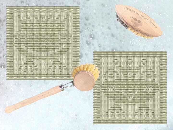 märchenhafte Spültücher Frosch Motiv „Königin Gründella & König Gründello“