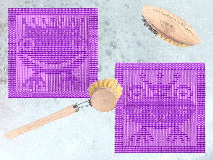 märchenhafte Spültücher Frosch Motiv „Königin Gründella & König Gründello“