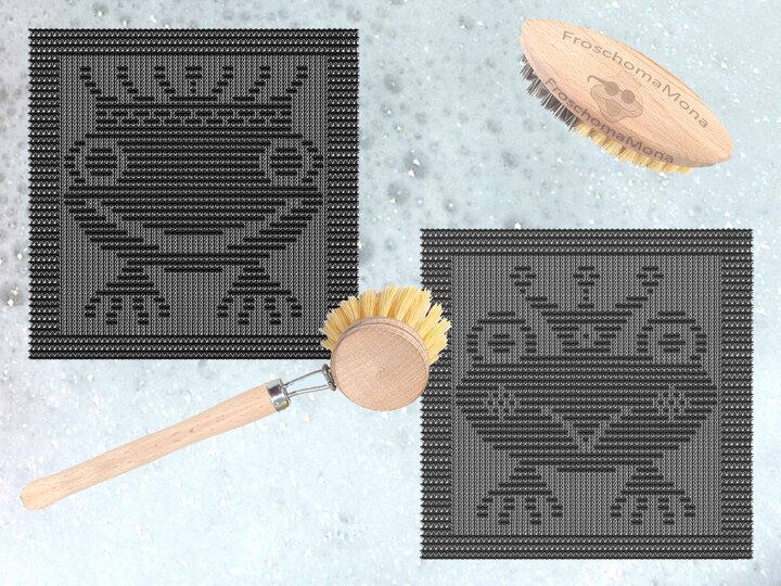 märchenhafte Spültücher Frosch Motiv „Königin Gründella & König Gründello“