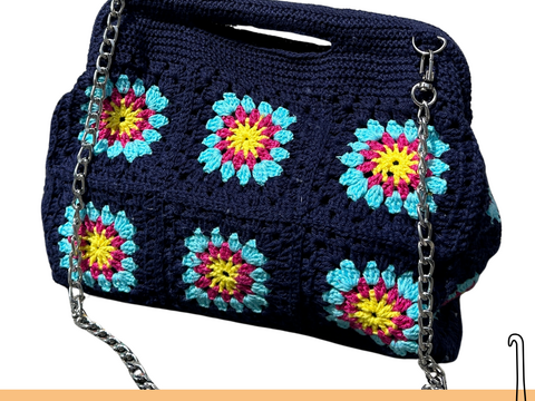 Häkeltasche Granny Clutch Bäg