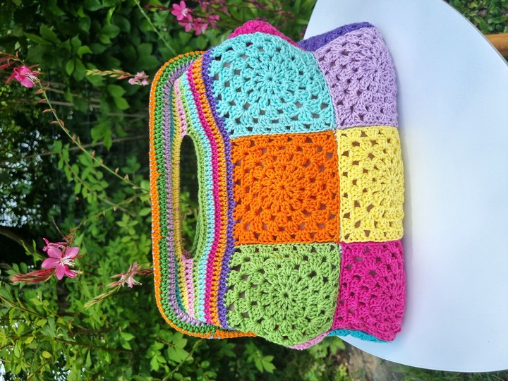 Häkeltasche Granny Clutch Bäg