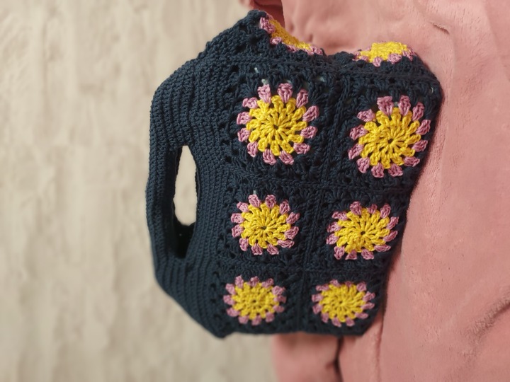 Häkeltasche Granny Clutch Bäg
