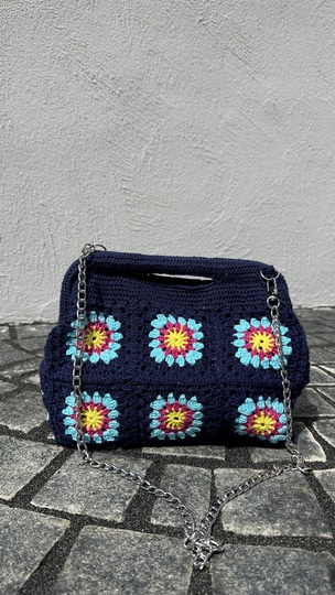 Häkeltasche Granny Clutch Bäg
