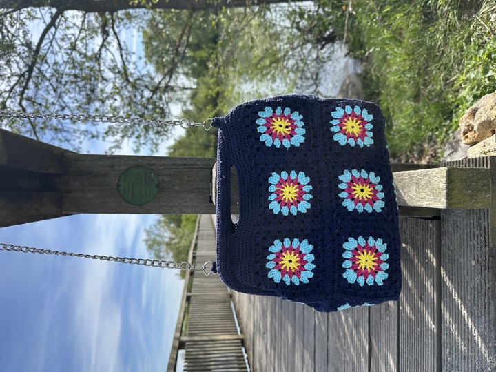 Häkeltasche Granny Clutch Bäg