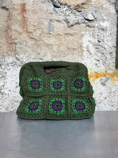 Häkeltasche Granny Clutch Bäg