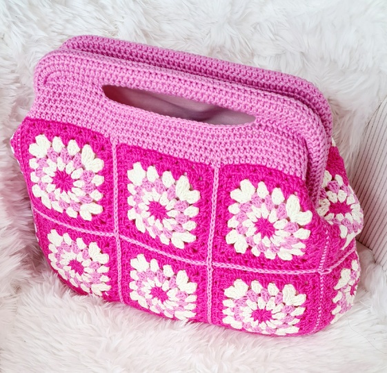 Häkeltasche Granny Clutch Bäg