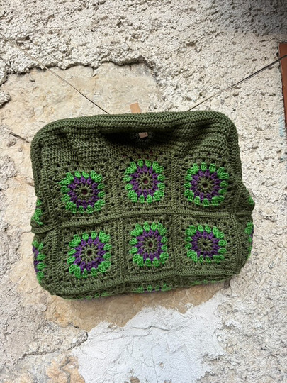 Häkeltasche Granny Clutch Bäg
