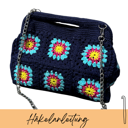 Häkeltasche Granny Clutch Bäg