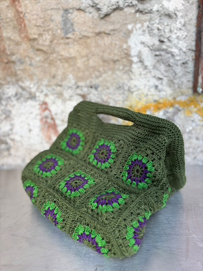 Häkeltasche Granny Clutch Bäg