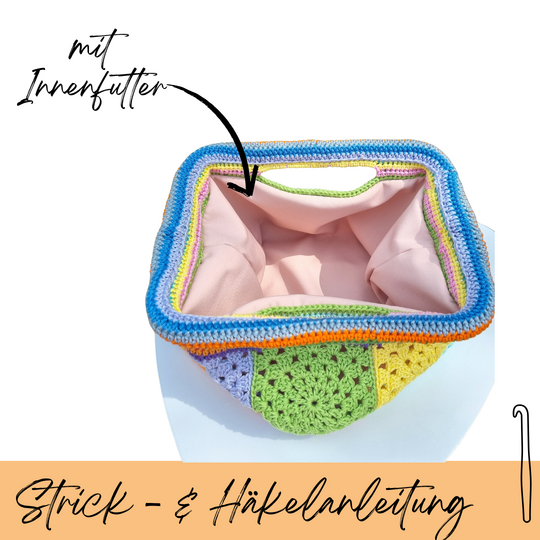 Häkeltasche Granny Clutch Bäg