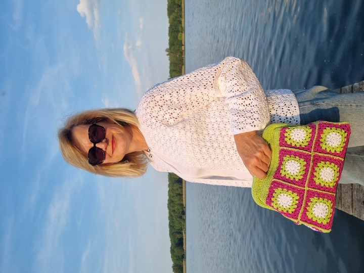 Häkeltasche Granny Clutch Bäg