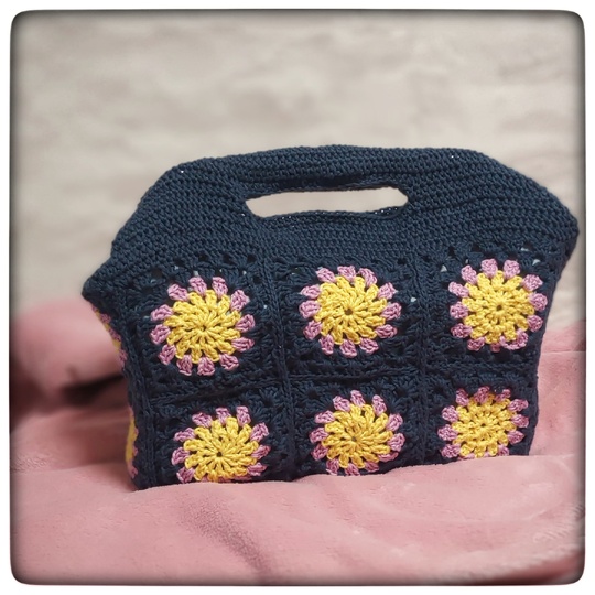Häkeltasche Granny Clutch Bäg
