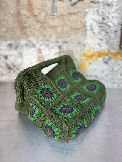 Häkeltasche Granny Clutch Bäg