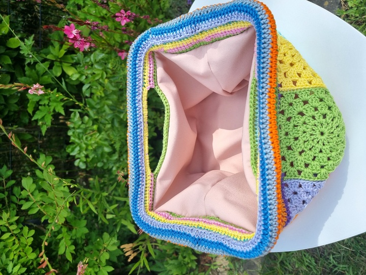 Häkeltasche Granny Clutch Bäg