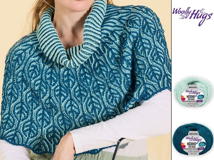 PONCHO HEDDA … IM RELIEF-PATENT GESTRICKT