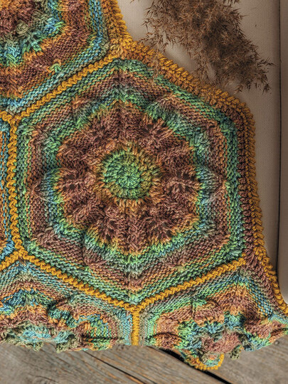 Plaid aus Sechsecke, gestrickt