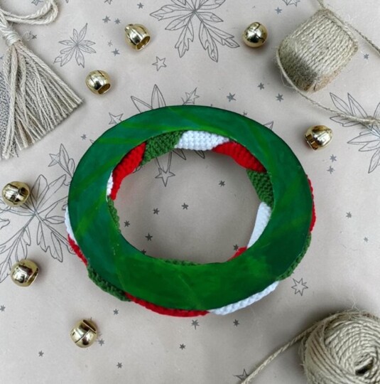 Christmas Wreath Crochet Pattern, Christmas in July, Modern Advent Wreath