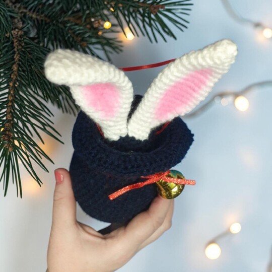 Christmas Rabbit in Magic Hat Crochet Pattern, Christmas in July