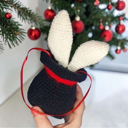 Christmas Rabbit in Magic Hat Crochet Pattern, Christmas in July