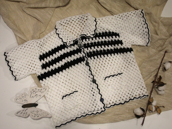 Short-Sleeve Polo Shirt with Granny Stripes No. 028
