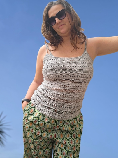 Häkelanleitung Sun-Set Glow Twinset – 2 in 1: Sommertop & Ärmelschal