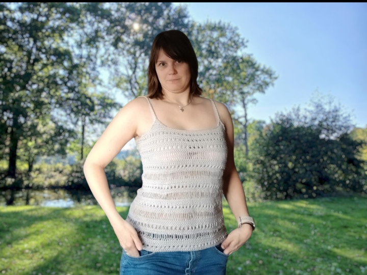 Häkelanleitung Sun-Set Glow Twinset – 2 in 1: Sommertop & Ärmelschal