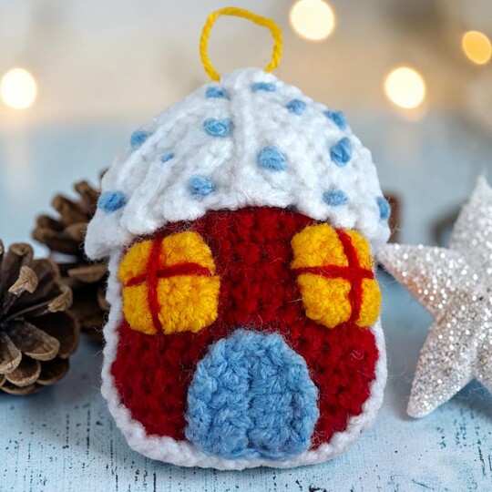 Christmas Gingerbread House Ornament Crochet Pattern, Christmas in July