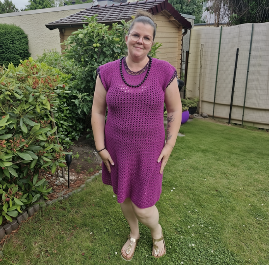 Frauhohmanns Häkelkleid „LavaGlut“