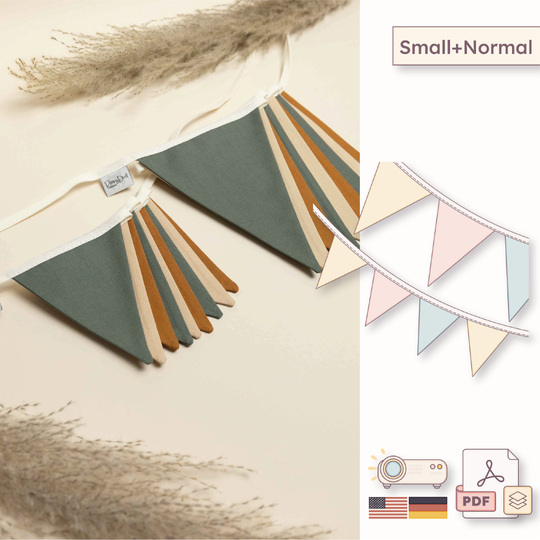 Wimpelkette aus Stoff Schnittmuster - Deko