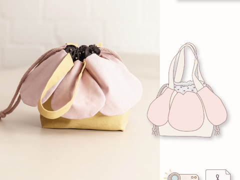 Anemone drawstring bag sewing pattern
