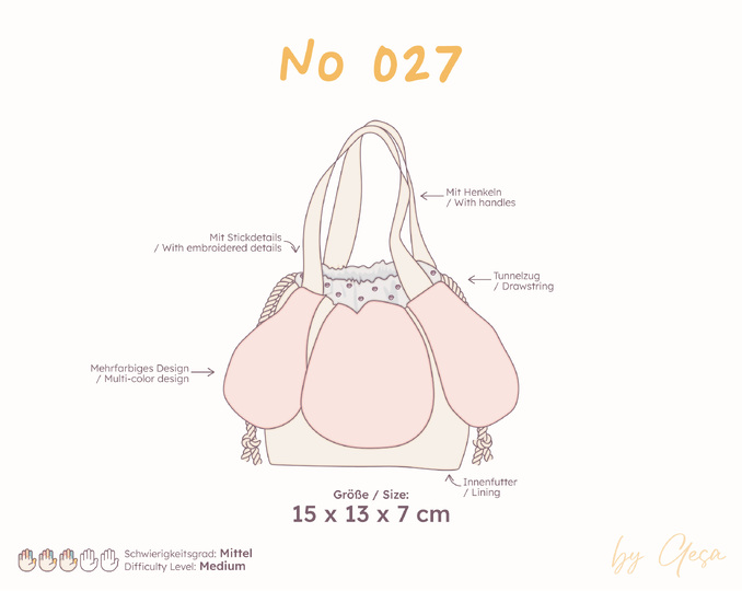 Anemone Tasche mit Tunnelzug Schnittmuster