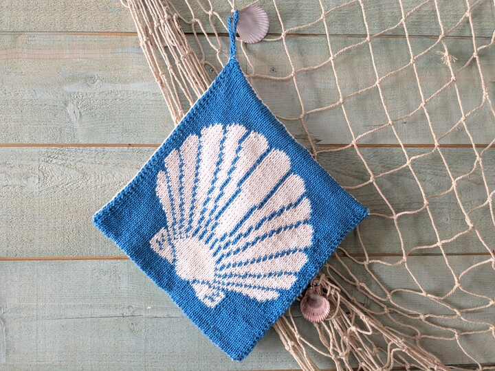 Pot holders "Sea Love 3.0" - Double sided knitting pattern