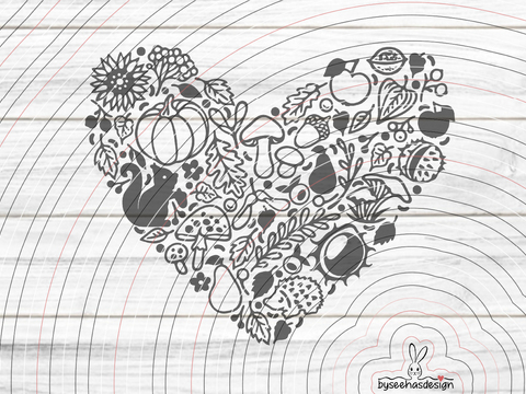 Herz Herbst Plotterdatei SVG DXF