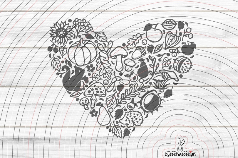 Herz Herbst Plotterdatei SVG DXF