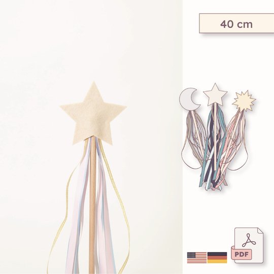 Zauberstab aus Filz Schnittmuster - 40 cm