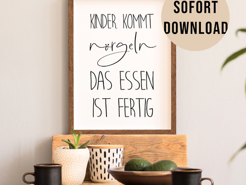 Poster Küche NÖRGELN Küchenposter Wandbild Download Digitale Datei