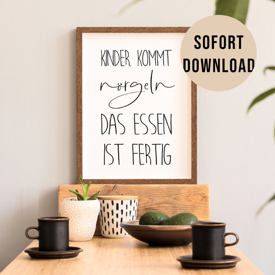 Poster Küche NÖRGELN Küchenposter Wandbild Download Digitale Datei